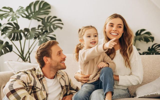 Young couple with toddler